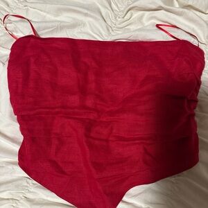 Reformation Vibrant Red tube top